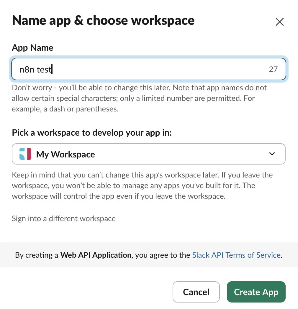 Slack: App settings Image: Slack: App settings