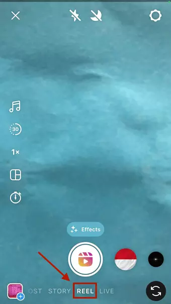 Screenshot of Reel mode in Instagram