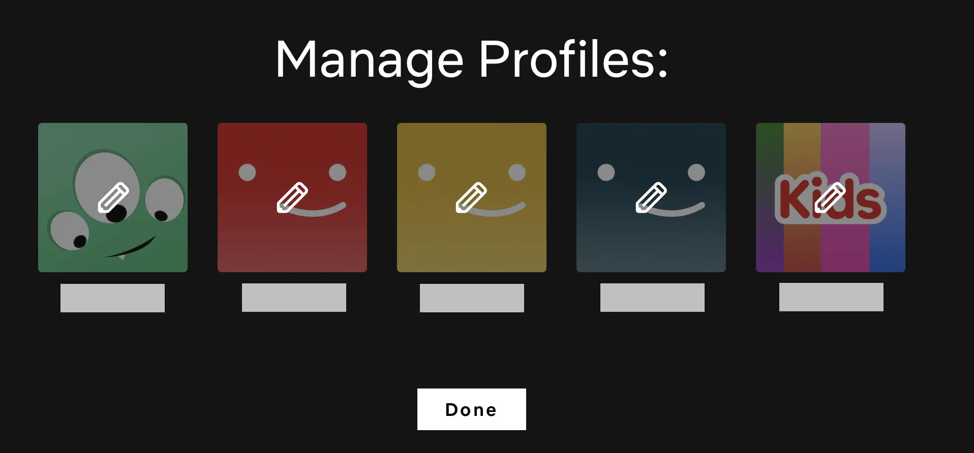 Image: Netflix: Profiles with pencil symbols