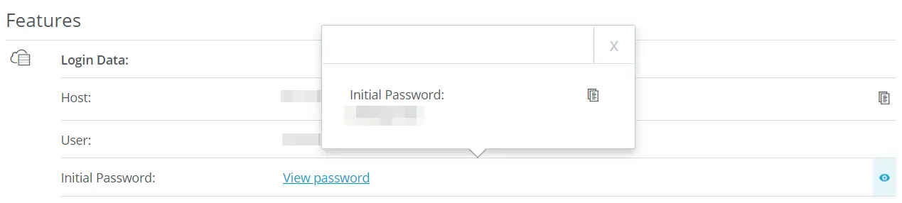Image: Login data in the IONOS customer account