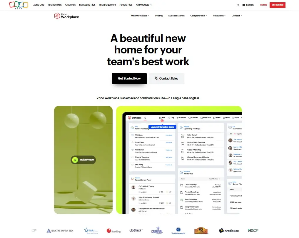 Image: Zoho Workplace website