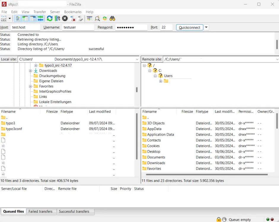 Image: FileZilla FTP program