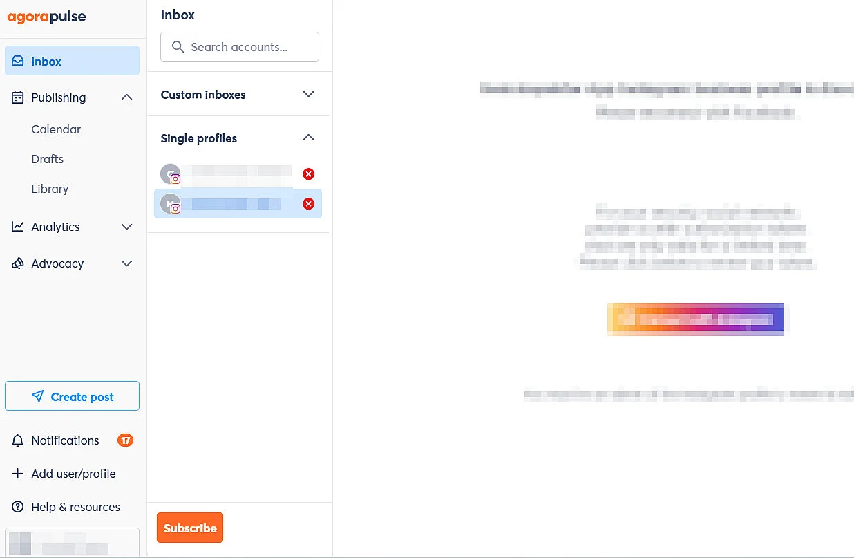 Image: Agorapulse user interface