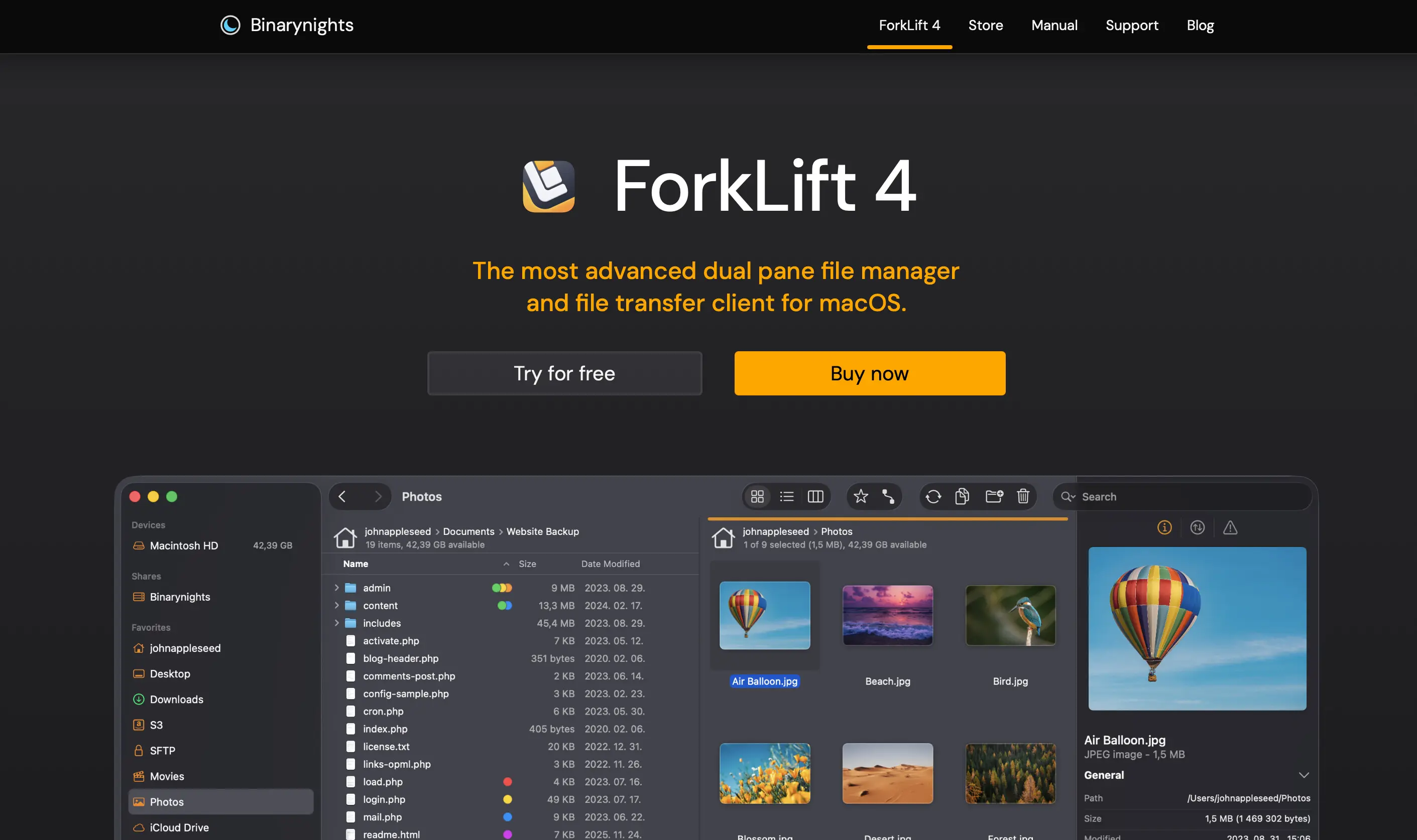 Screenshot of the ForkLift website Image: Screenshot of the ForkLift website