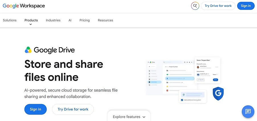 Google Drive website Image: Google Drive website