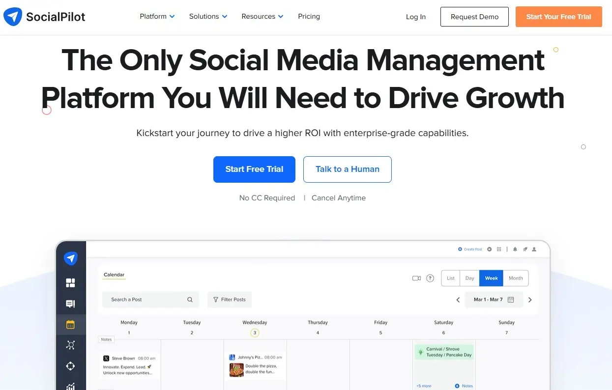 SocialPilot website Image: SocialPilot website