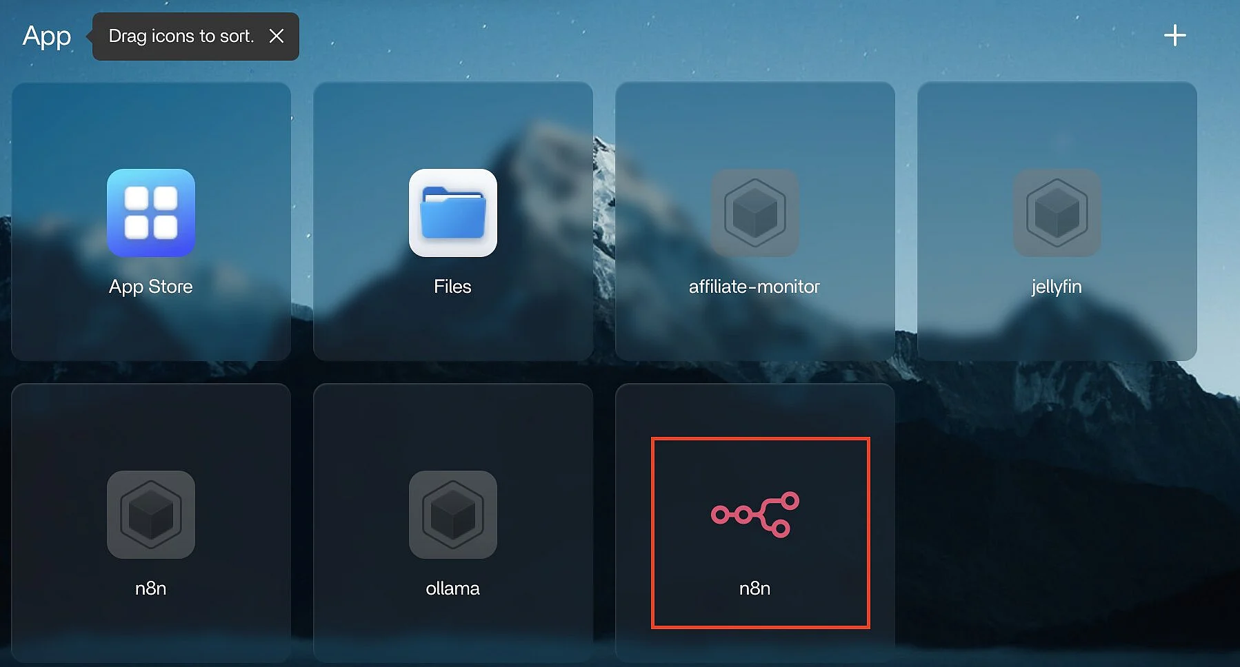 Launch the n8n app Image: Launch the n8n app