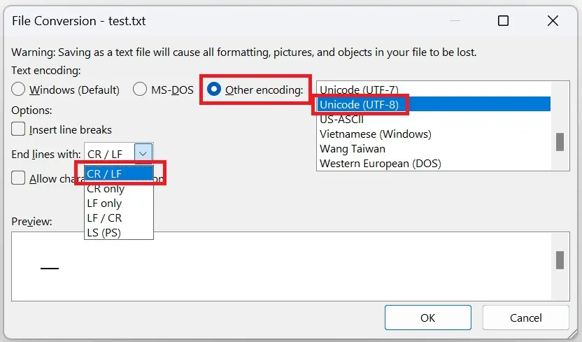 Screenshot: File conversion in Word Image: Screenshot: File conversion in Word