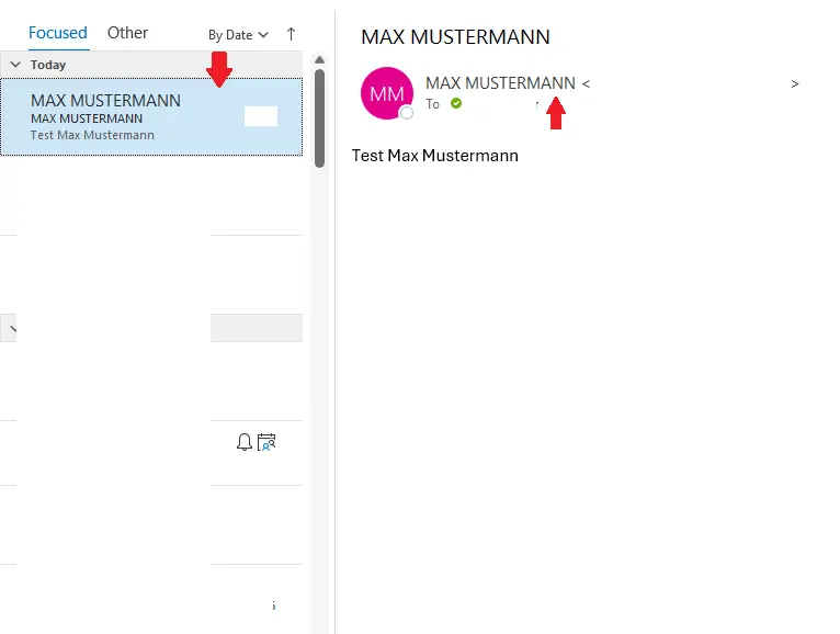 Outlook change sender: The name and email address of the sender Image: Outlook change sender: The name and email address of the sender