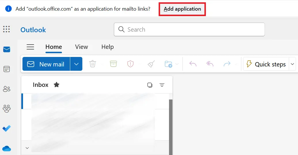 Outlook Web with reference to the default mail client in the Firefox browser Image: Outlook Web with reference to the default mail client in the Firefox browser