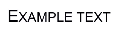 Browser view: The font variant small-caps formats lowercase letters in the words “Example text” as small capitals