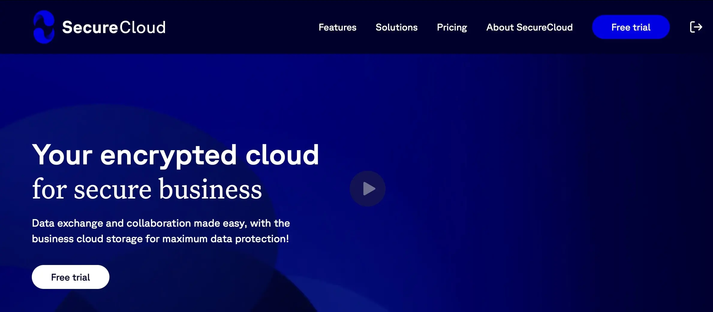 SecureCloud: Website screenshot Image: SecureCloud: Website screenshot