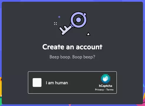 Captcha during Discord registration