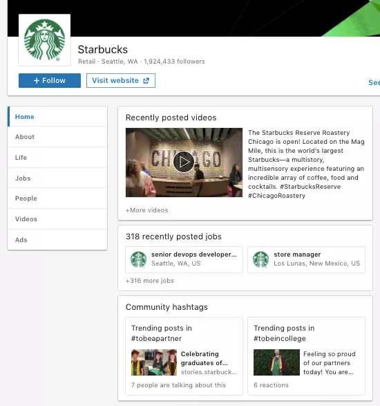 Image: Online marketing hashtags: Starbucks community hashtags