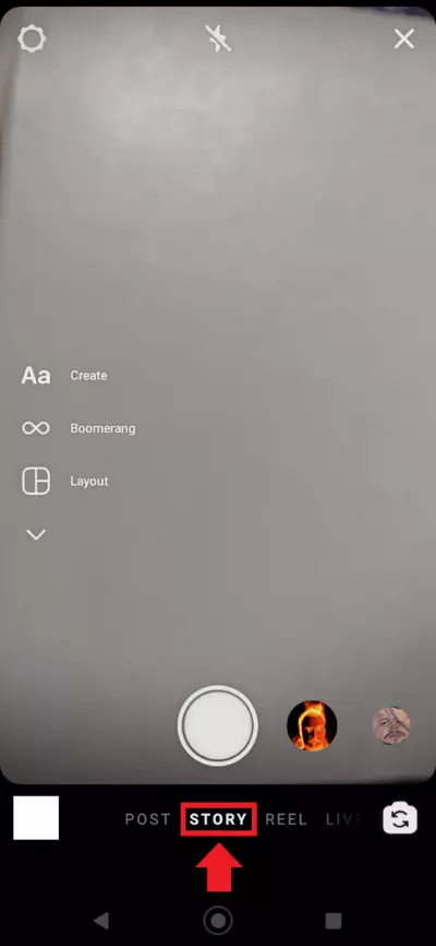Image: Screenshot of Instagram Stories feature in Instagram app