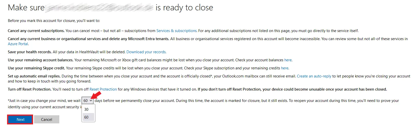 Skype: Information about closing your account Image: Skype: Information about closing your account