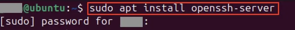 Image: Screenshot of the installation of OpenSSH in the terminal