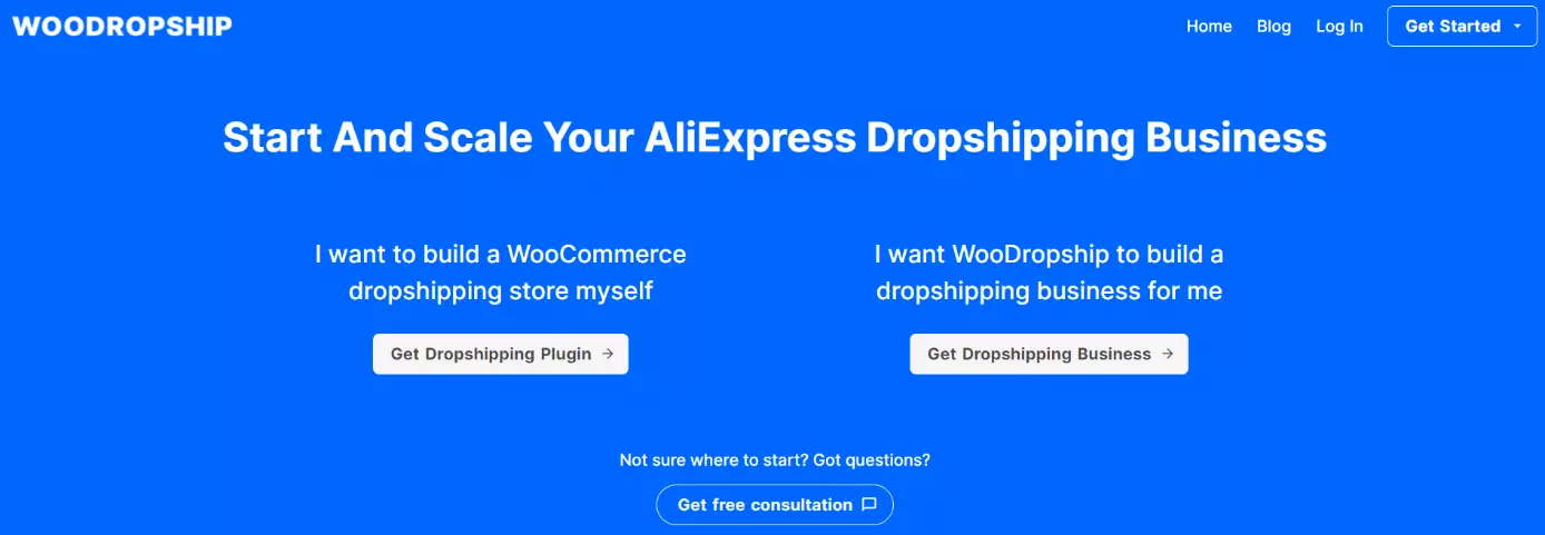Image: Screenshot of WooDropship website