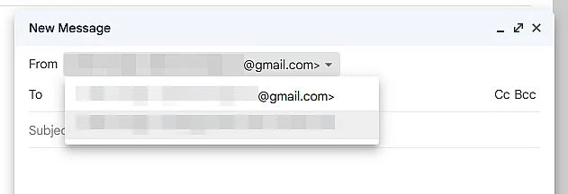 Gmail: Choose sender Image: Gmail: Choose sender
