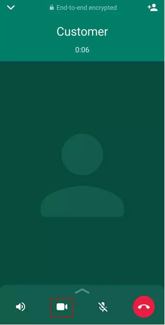 Image: WhatsApp: Camera icon to switch to video call