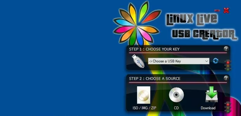 Image: LinuxLive USB Creator: Step 1 – “Choose your key”