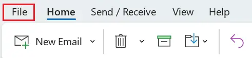 Image: The ‘File’ tab in Microsoft Outlook