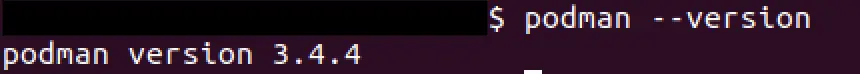 Image: Podman: Version display on Ubuntu