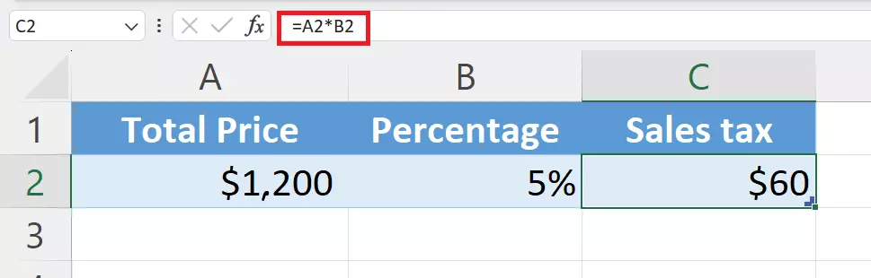 Calculate a partial amount with Excel percentage calculation Calculate a partial amount with Excel percentage calculation