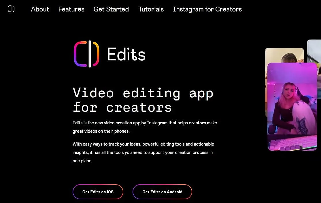 Overview page for Edits Image: Overview page for Edits