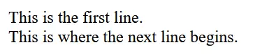 Example of an HTML line break Image: Example of an HTML line break