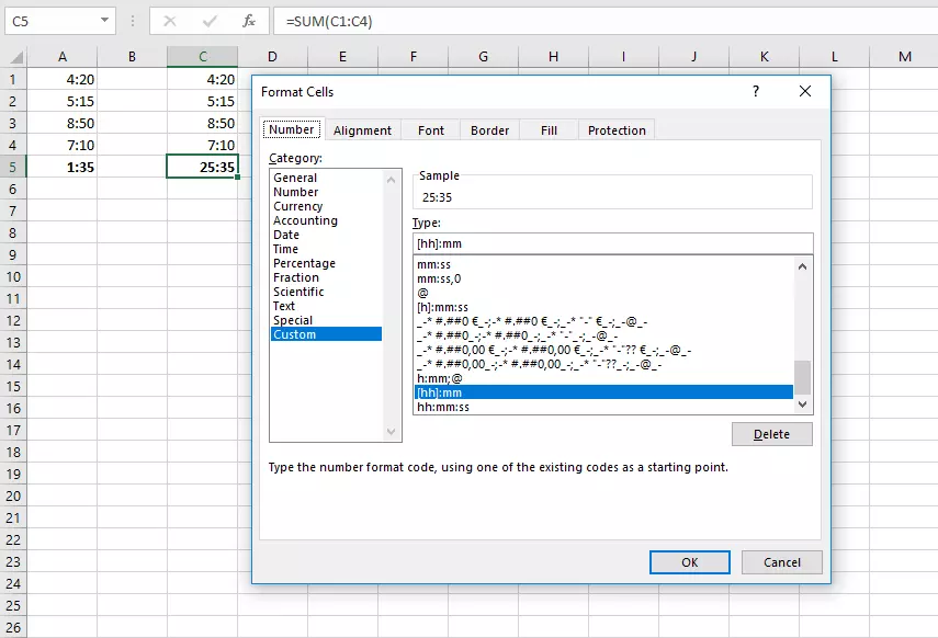 Custom format type in Excel
