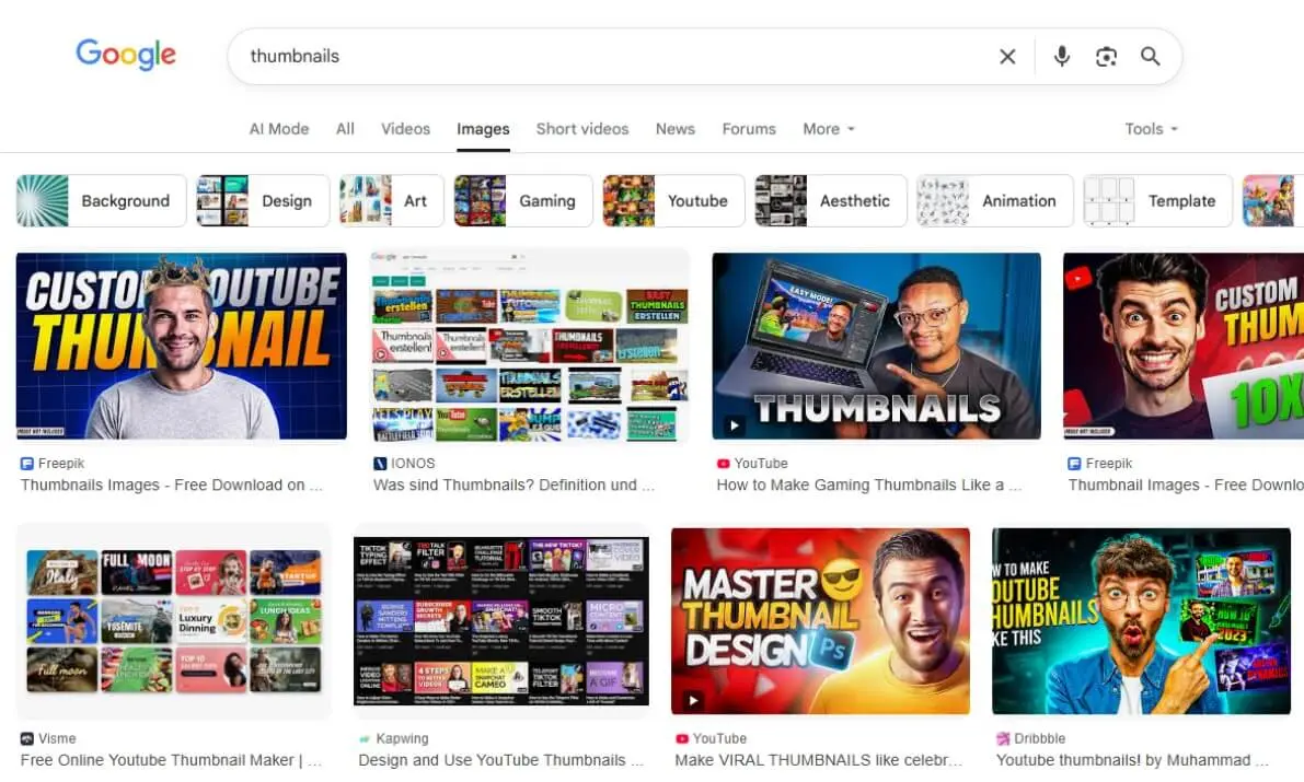 Image: Image selection in Google’s Image Search