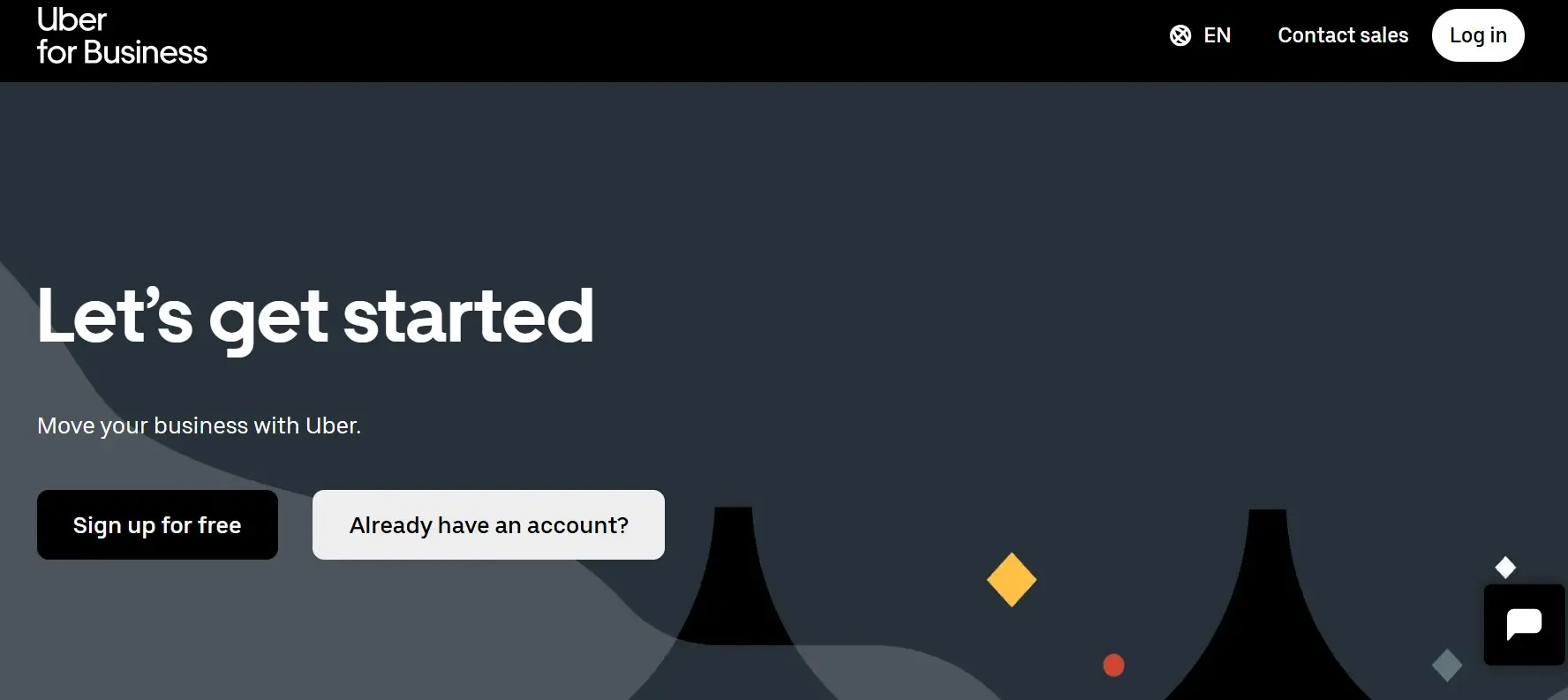 Image: Uber for Business landing page