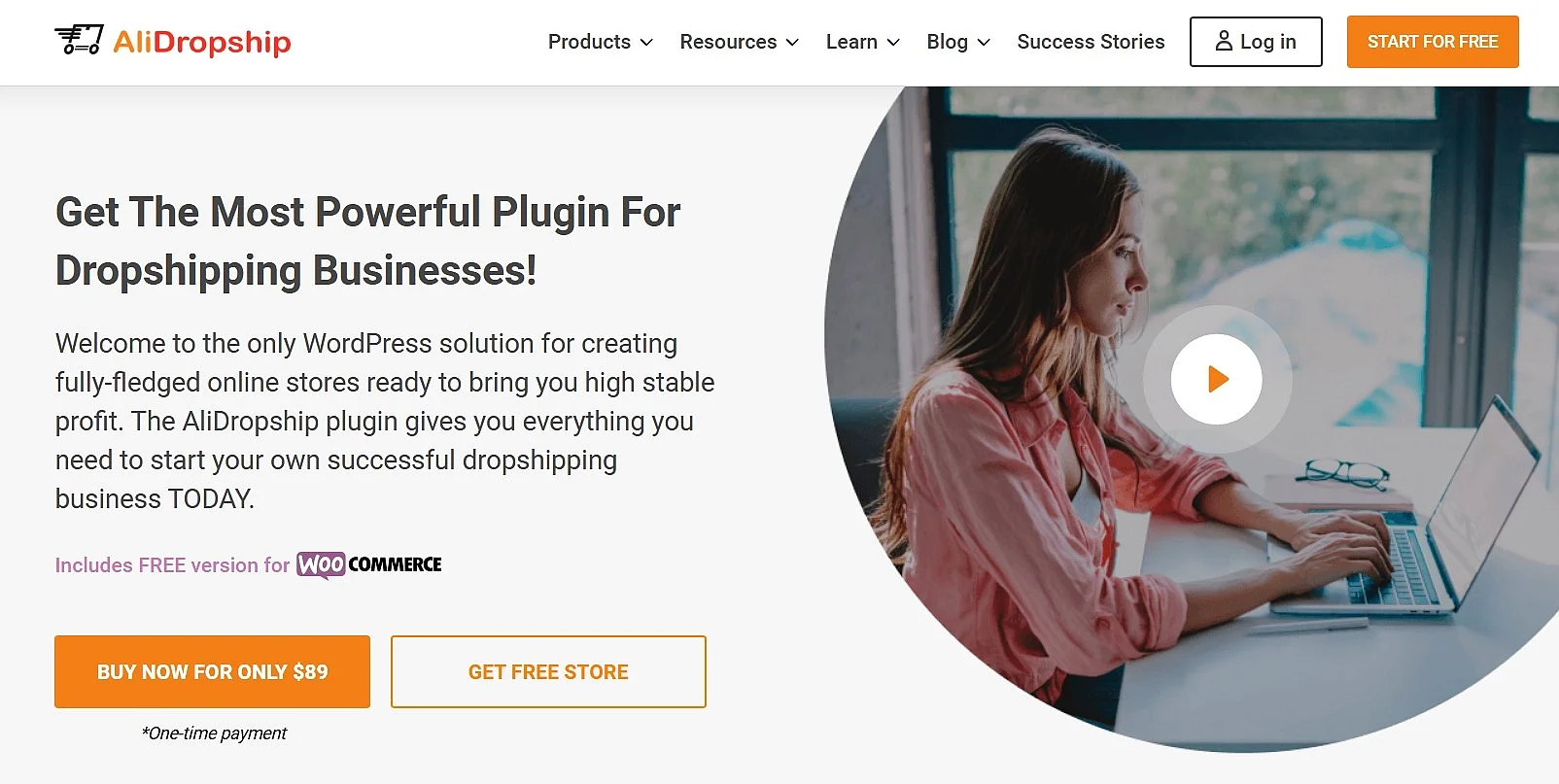 Image: Website for the AliDropship plugin