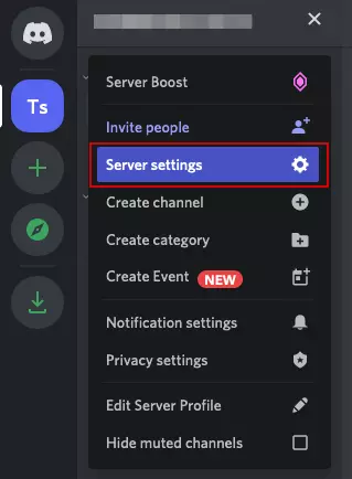 Image: A Discord server’s menu