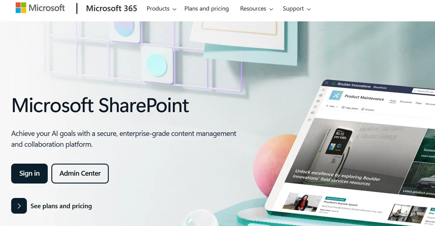 SharePoint screenshot Image: SharePoint screenshot
