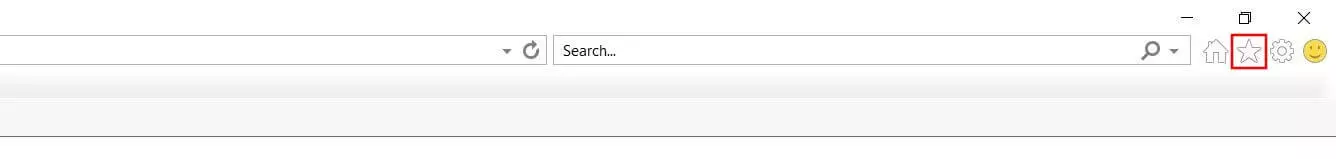 Image: Internet Explorer 11: Star icon in the menu bar