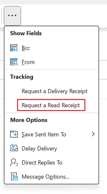 Enable Outlook read receipt one time Image: Enable Outlook read receipt one time