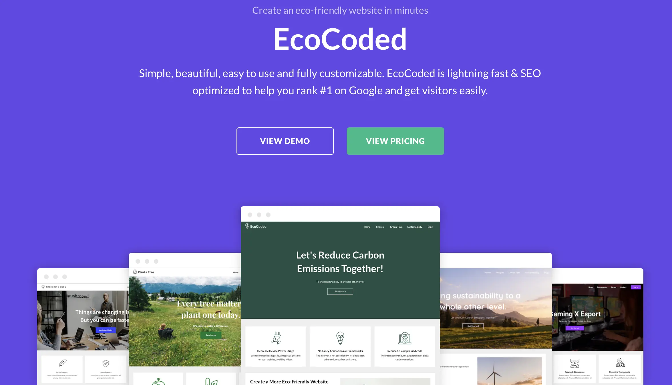 Image: WordPress template EcoCoded by SuperbThemes