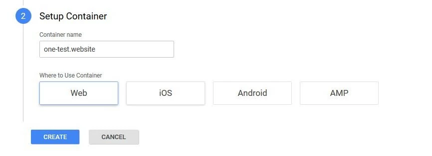 Google Tag Manager: container setup