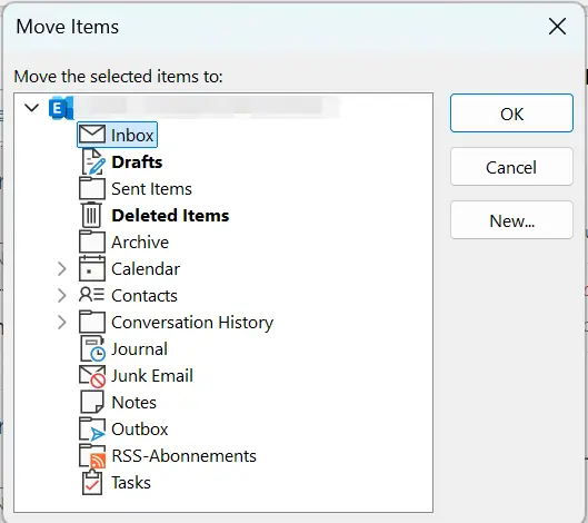Move items in Outlook Image: Move items in Outlook