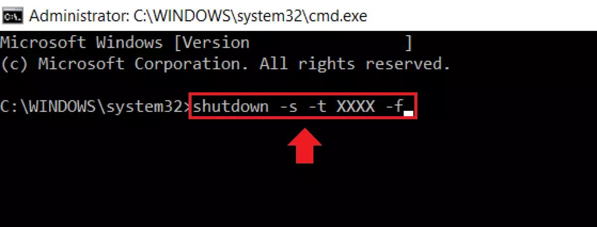 The shutdown command in the command prompt The shutdown command in the command prompt