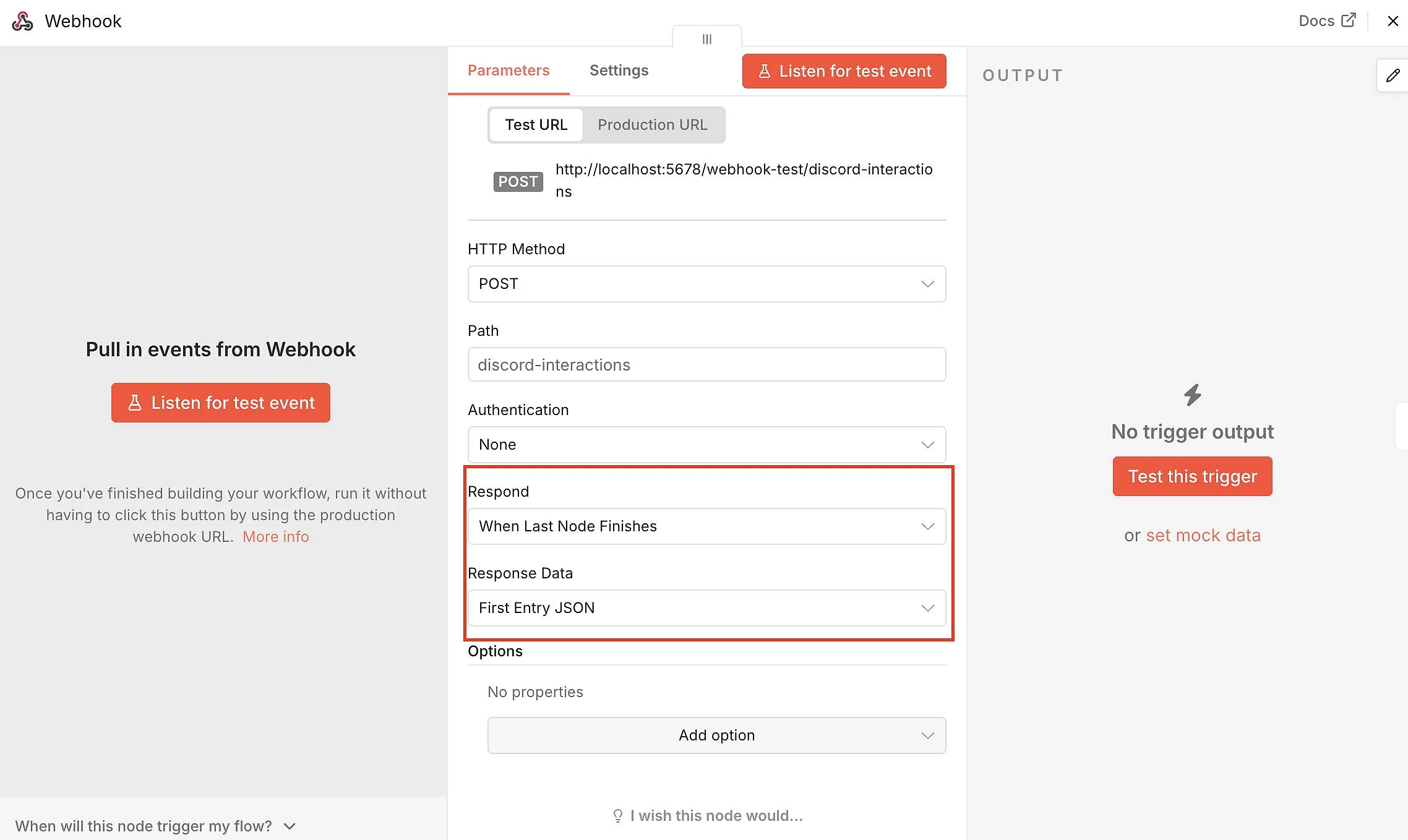 n8n: Edit webhook Image: n8n: Edit webhook