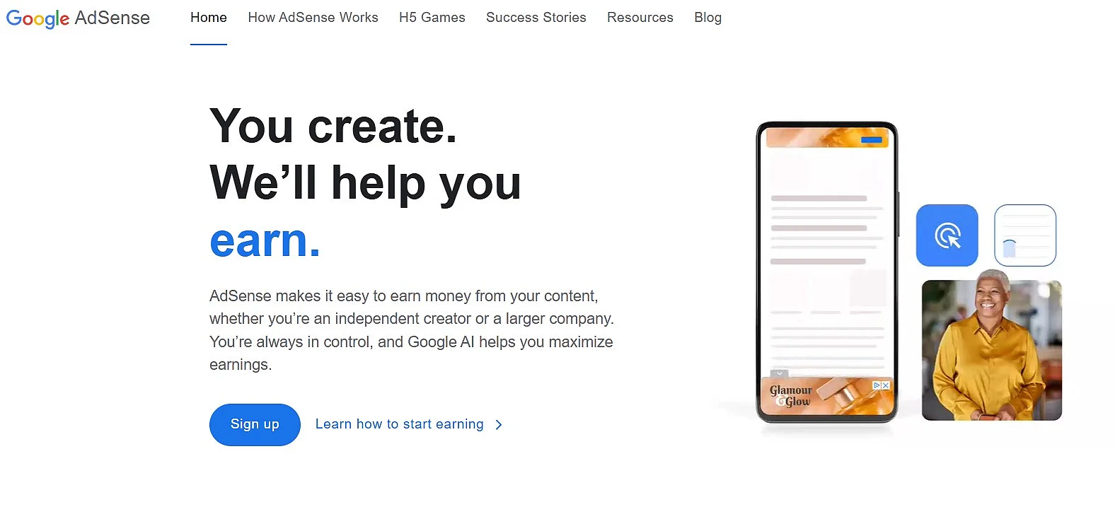 Image: Google AdSense website