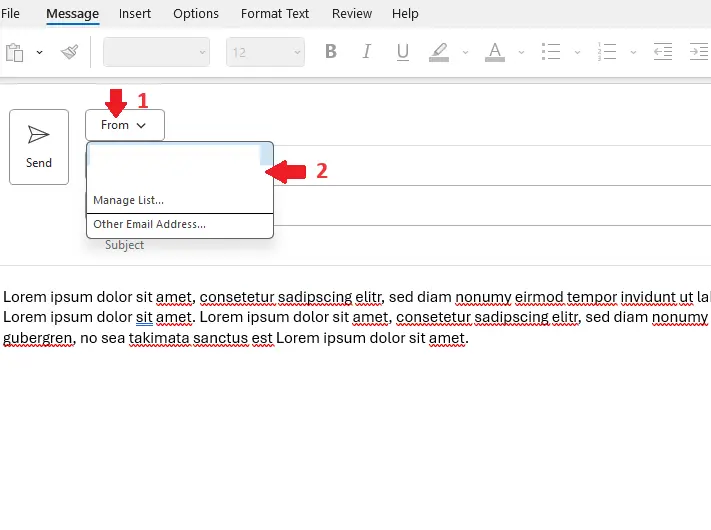Change Outlook sender: Changing the sender address Image: Change Outlook sender: Changing the sender address
