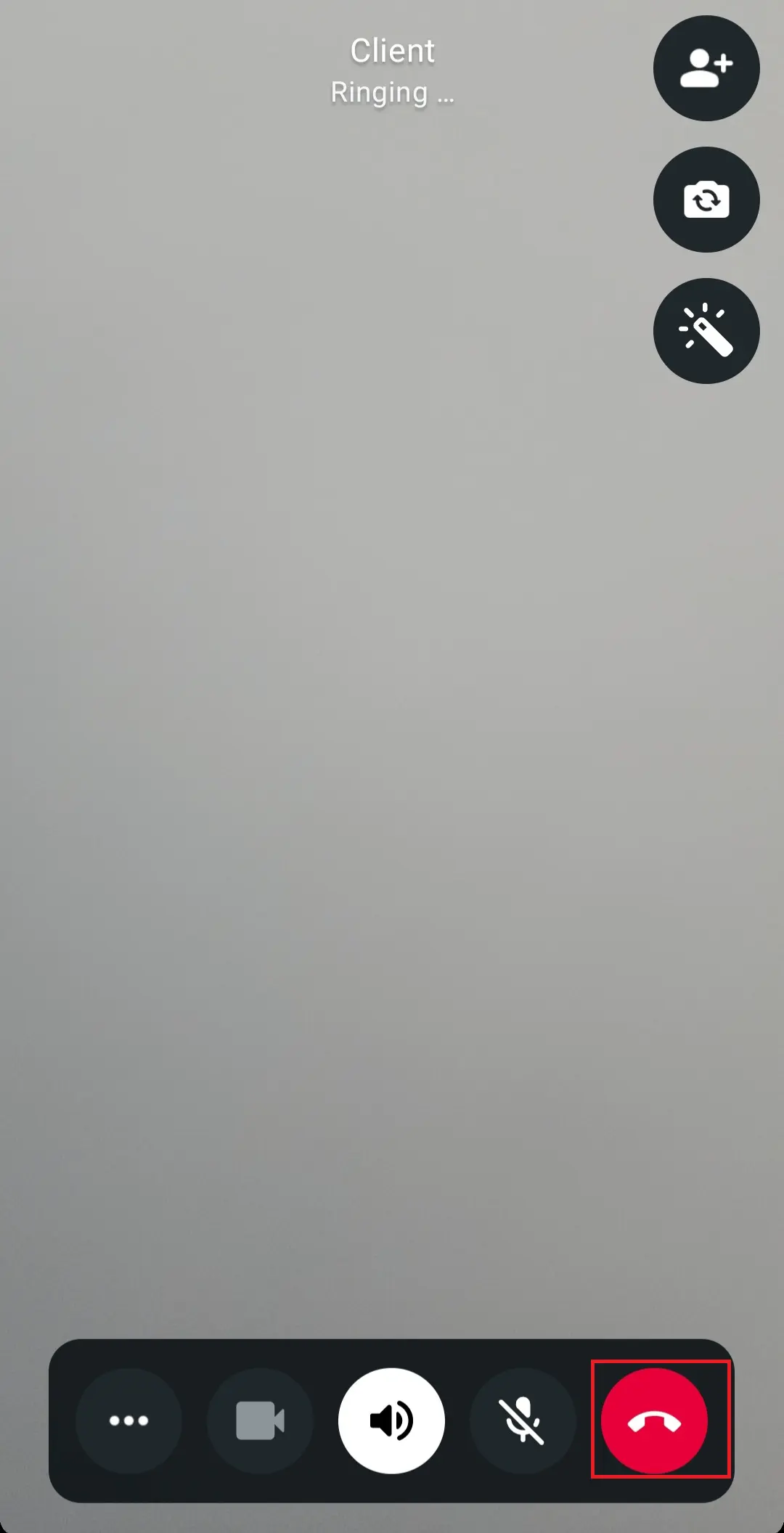 Image: Android WhatsApp: Tap the red phone icon to end the call