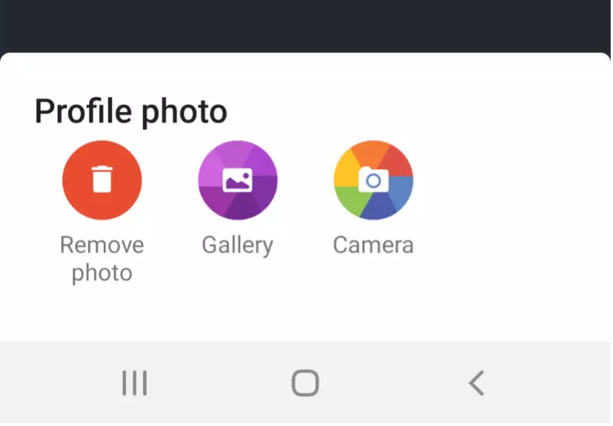 Image: Screenshot of the three choices on WhatsApp