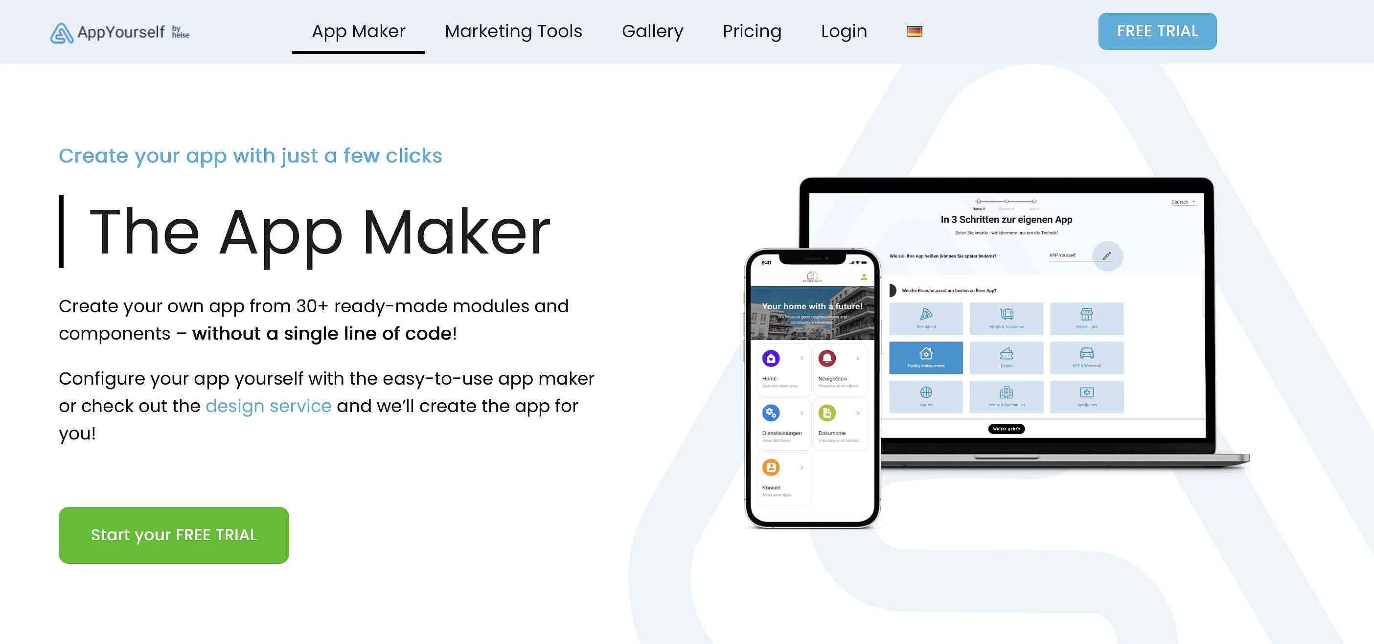 Website of the app creator AppYourself Image: Website of the app creator AppYourself