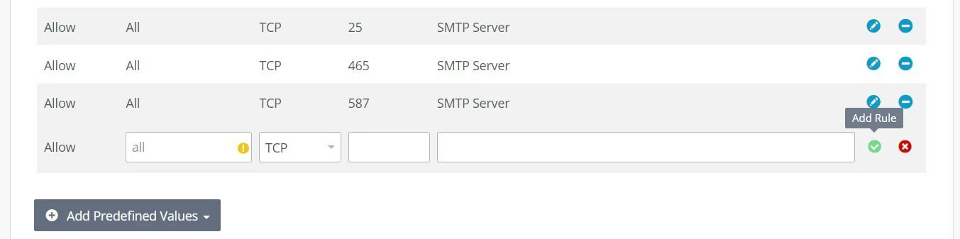 Image: IONOS Cloud Panel: Add Firewall Rule