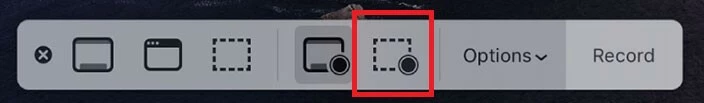 Image: The symbol to record only a section of your screen